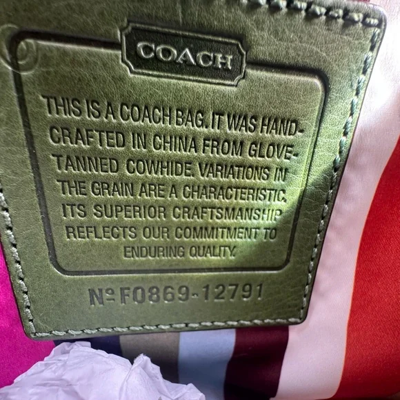 Coach Bleecker Street Legacy Peyton Apple Green Leather Satchel - Picture 15 of 16